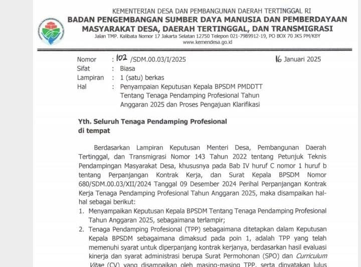 SK pemecatan pendamping desa kolektif Kabupaten/kota se-Maluku Utara (jmg) 