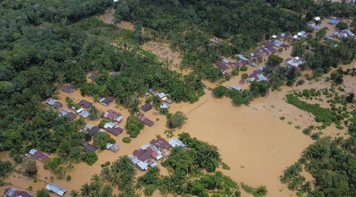 Kondisi salah satu kampung yang terendam banjir.|| Dok: Antara