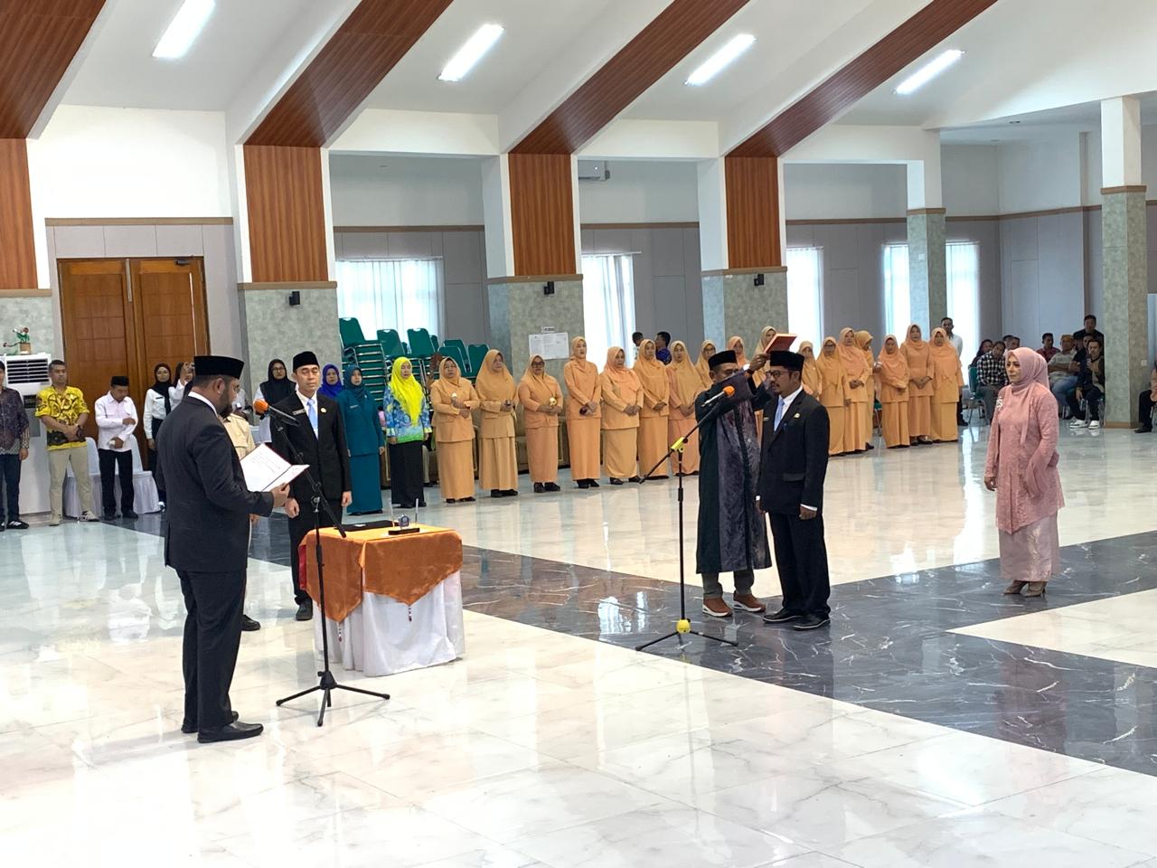 Prosesi pelantikan Abdilla Kamarullah sebagai Sekda Halsel. Dok: Anto