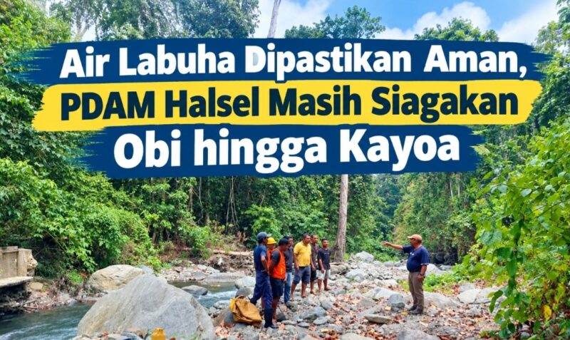 Direktur PDAM HAL-SEL bersama petugasnya melakukan apel di lokasi sumber air kota. Dok: istimewa